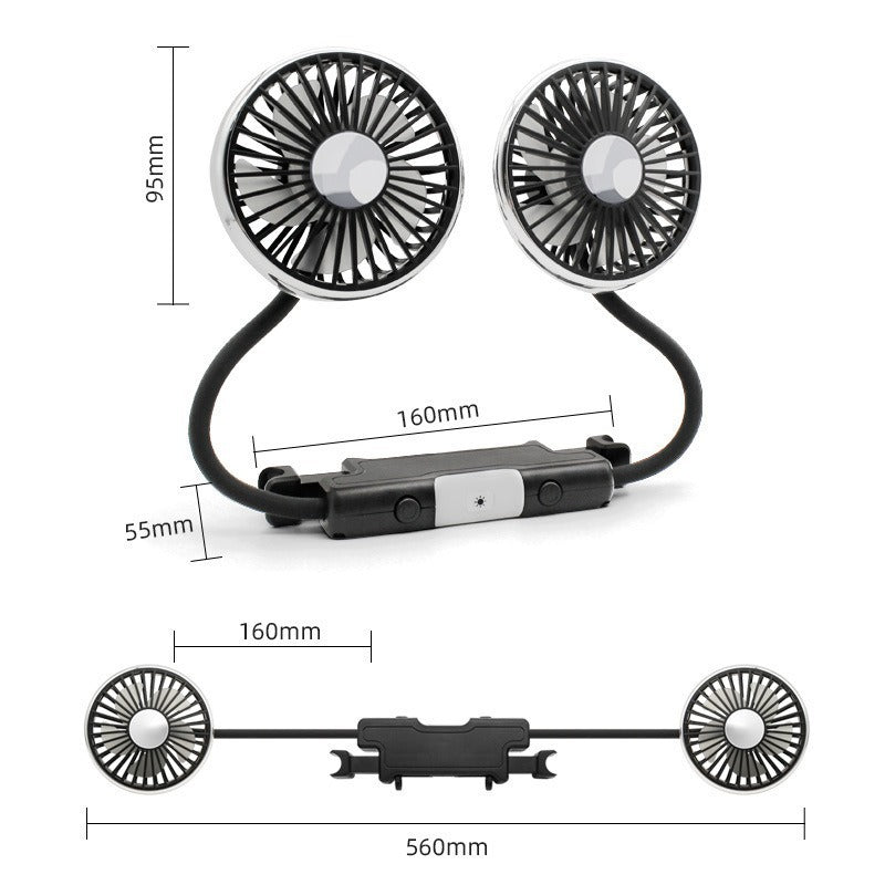 Portable Dual Head Car Cooling Fan Stornfield