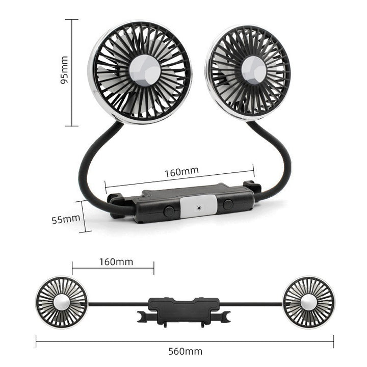 Portable Dual Head Car Cooling Fan Stornfield