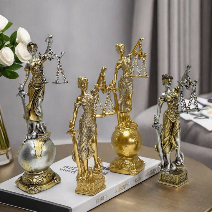 Elegant statue of Justitia in artistic details Stornfield