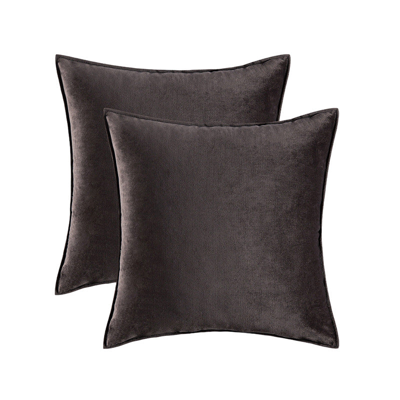 Plush Velvet Square Decorative Pillow Cover Pair with Knife-Edge Seam and Hidden Zipper