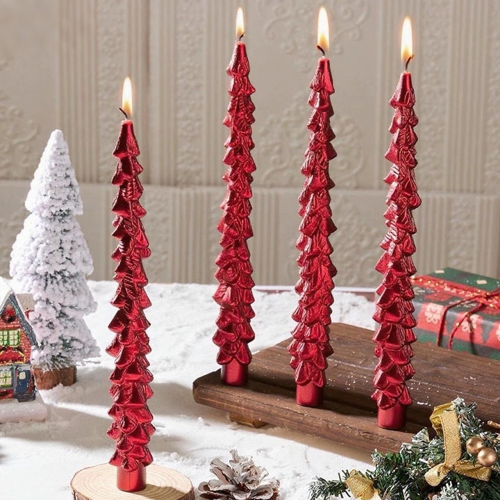 Handcrafted Sculpted Christmas Tree Taper Candle