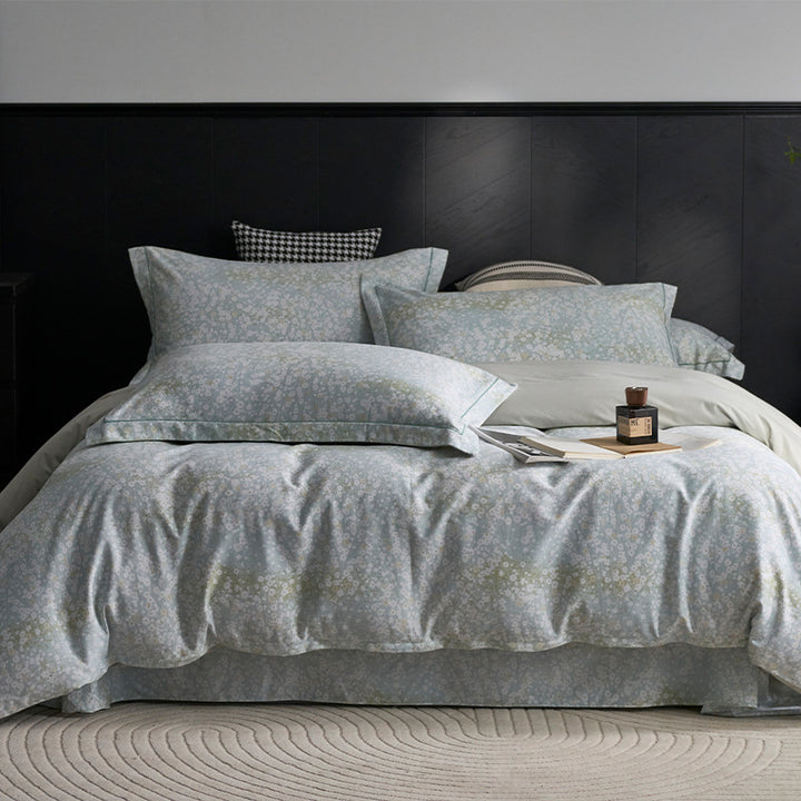 Luxury Cotton Sateen Geometric Duvet Cover Set with Pillowcases
