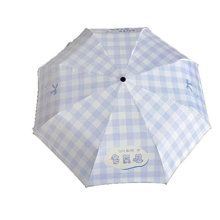 Women's Foldable Umbrella with Playful Checkered Pattern Stornfield