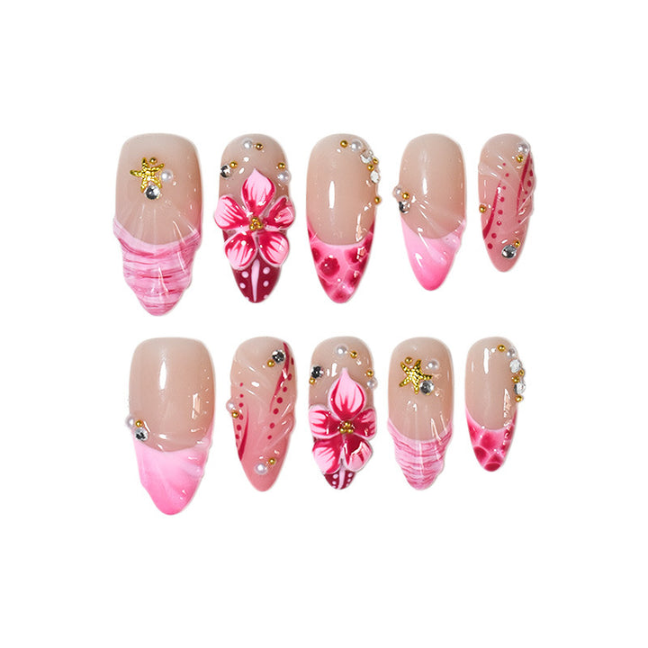 Decorative Floral Press-On Nail Art Stornfield