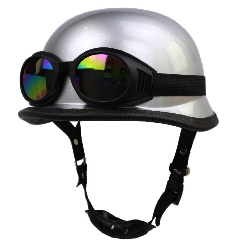 Vintage Motorcycle Helmet with Protective Goggles Stornfield