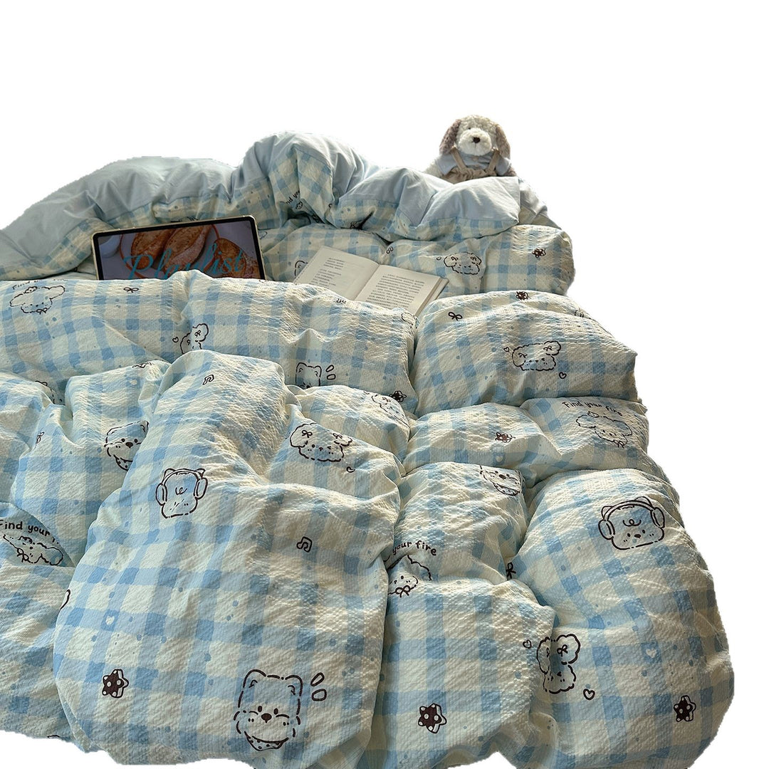Playful Cartoon Dog Themed Bedding Set