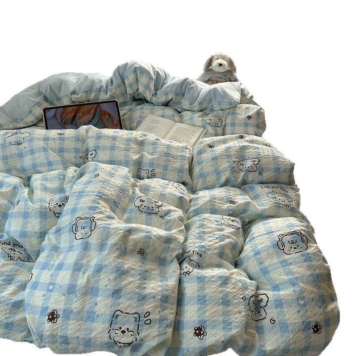 Playful Cartoon Dog Themed Bedding Set