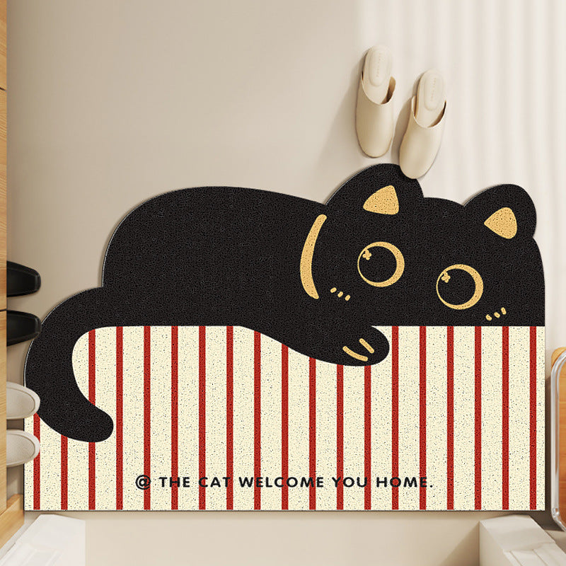 Playful Cat-Themed Welcome Mat