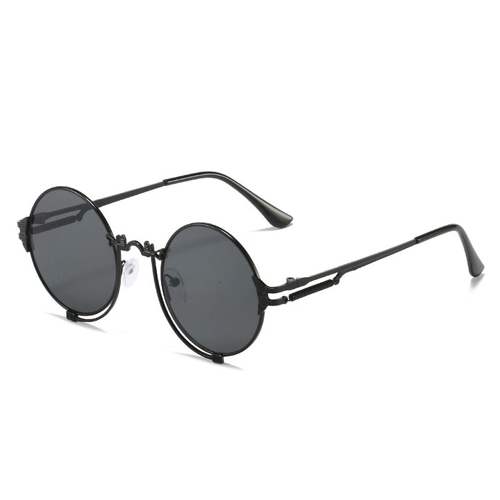 Women's stylish round metal sunglasses with artistic designs Stornfield