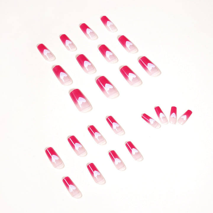 Artful nail extensions in romantic heart design Stornfield