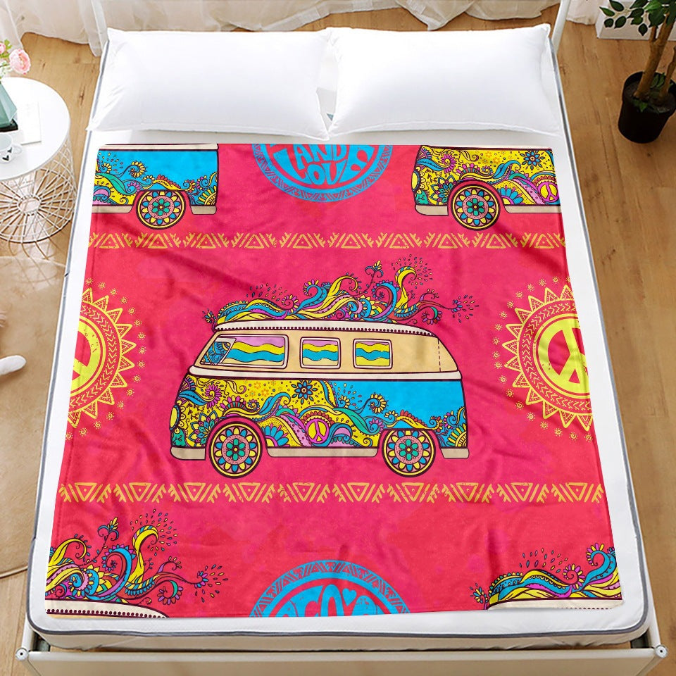 Tropical Floral Pattern Fleece Blanket