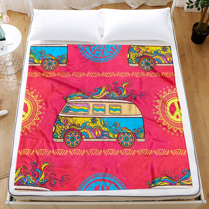 Tropical Floral Pattern Fleece Blanket