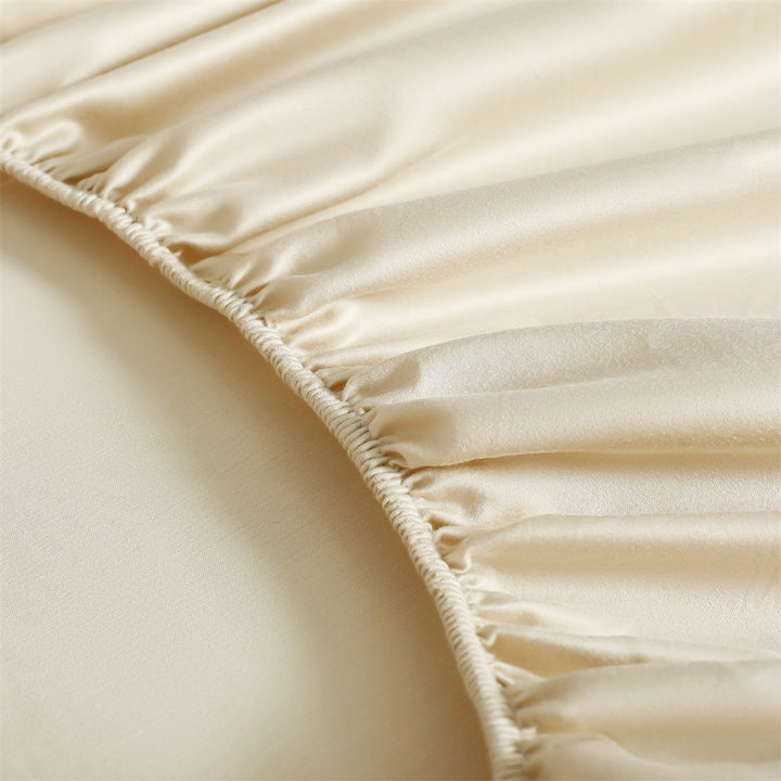 Satin-Feel Deep-Pocket Fitted Sheet Set with Matching Pillowcases
