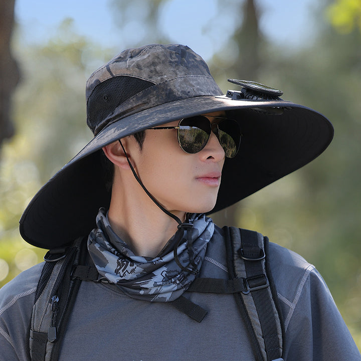 wide-brimmed outdoor sun hat with UV protection, breathable mesh, and adjustable chin strap Stornfield