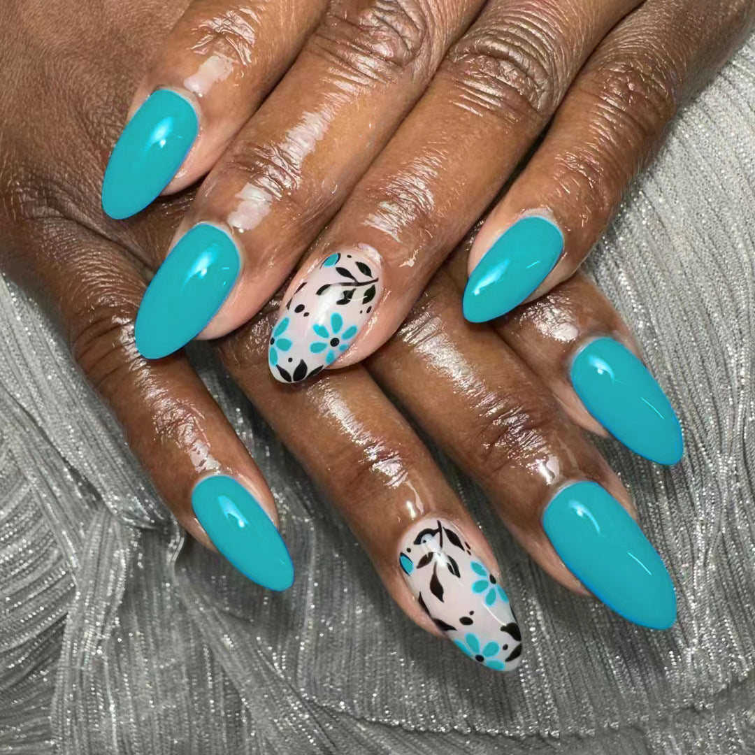 Artistic Floral Nail Enhancement
