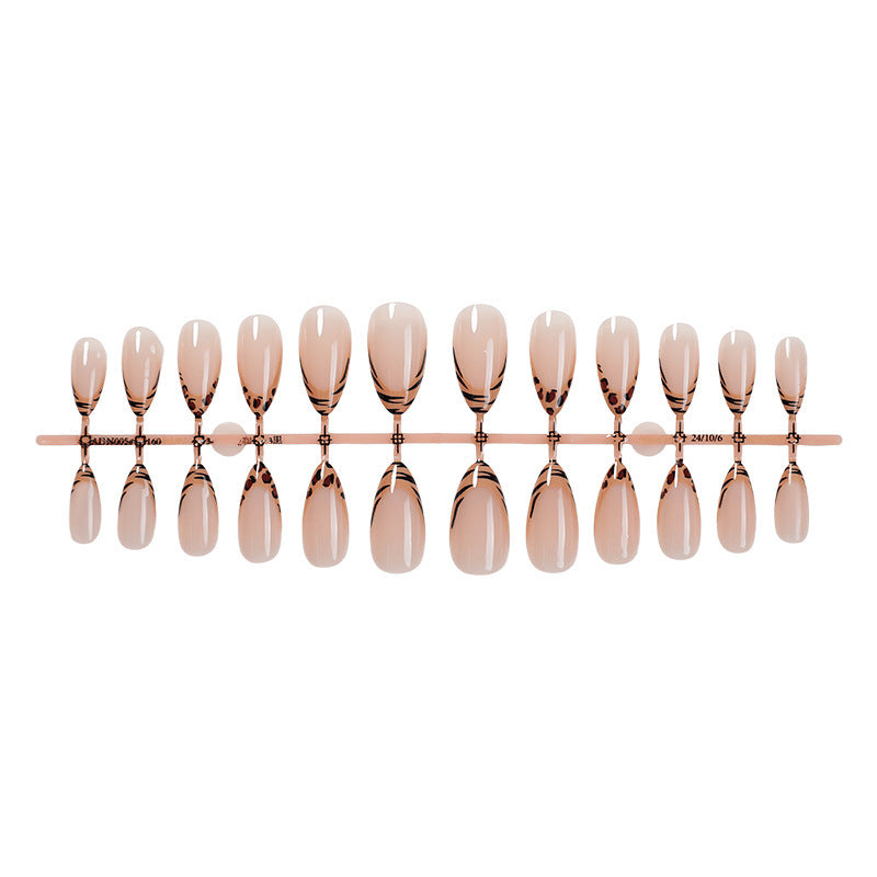Artificial nail set with elegant leopard and ombre designs Stornfield