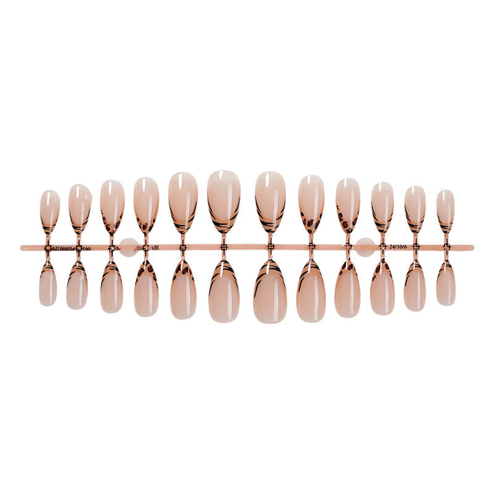 Artificial nail set with elegant leopard and ombre designs Stornfield