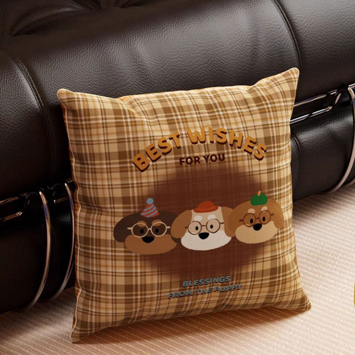 Cartoon Dog-Themed Decorative Throw Pillow