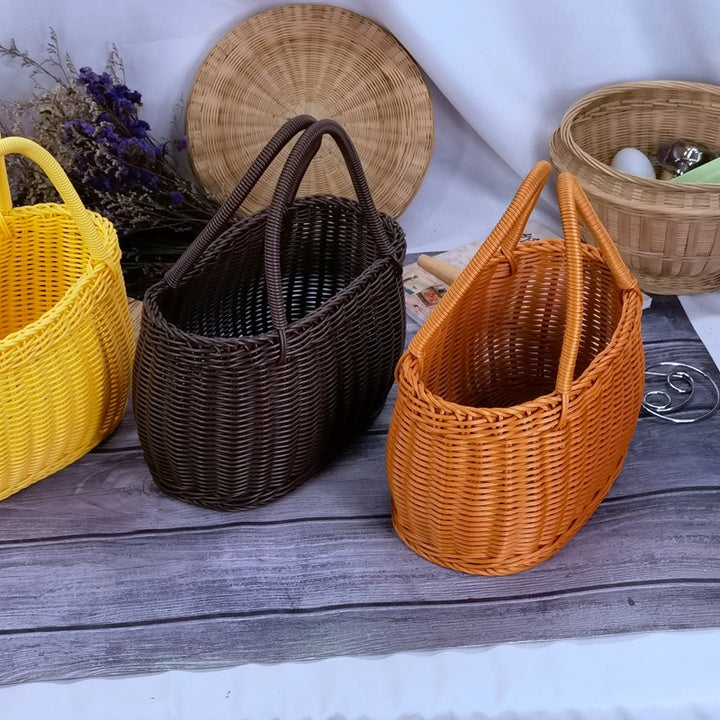 Women braided storage basket with sturdy carrying handles Stornfield
