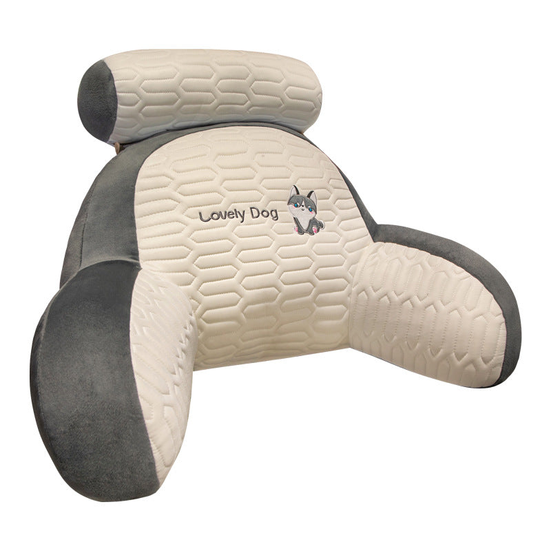 Plush back support pillow with toast design Stornfield