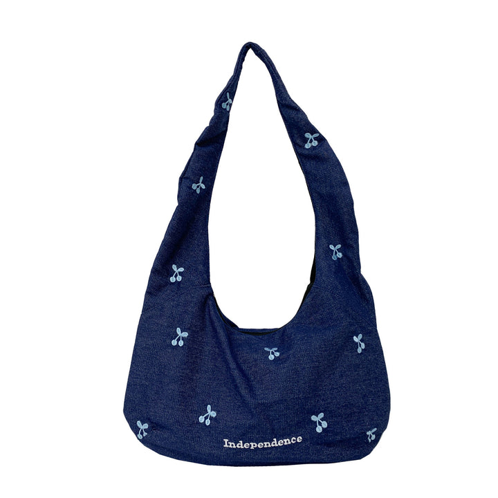 Comfortable shoulder bag with original embroidery motif Stornfield