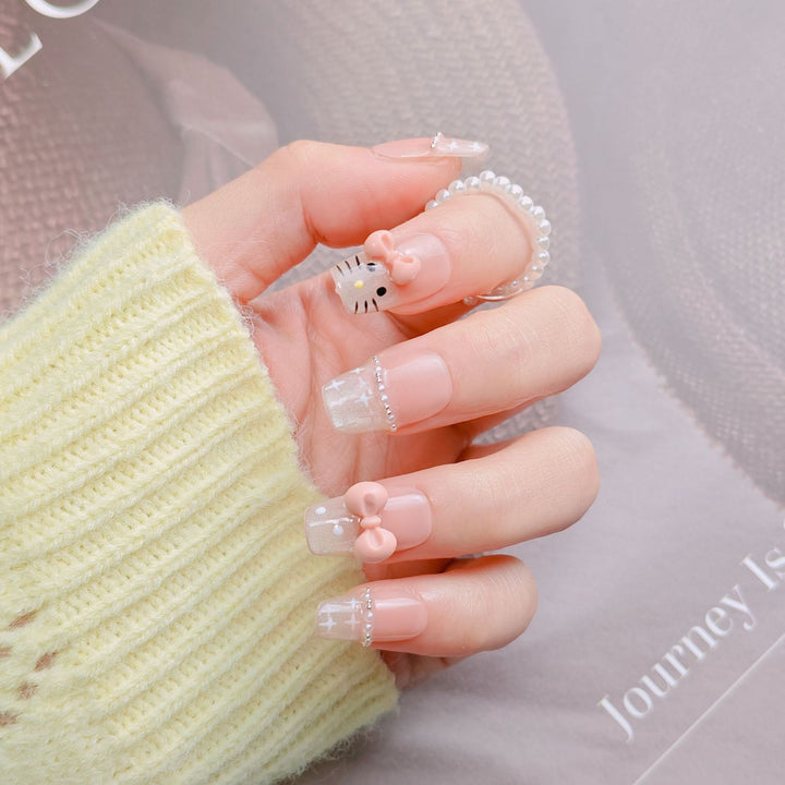 Elegant French Tip Press-On Nails Stornfield