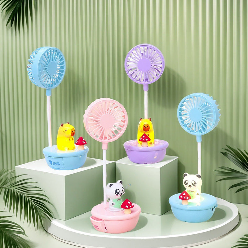 Women Portable Hand Fan with LED Panda Design Stornfield