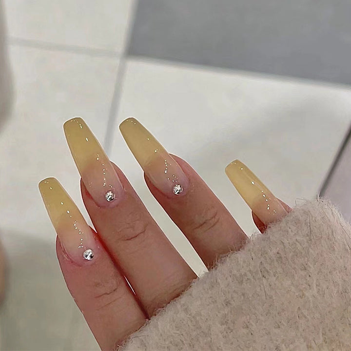Rhinestone-Embellished Long-Lasting Press-On Nail Set