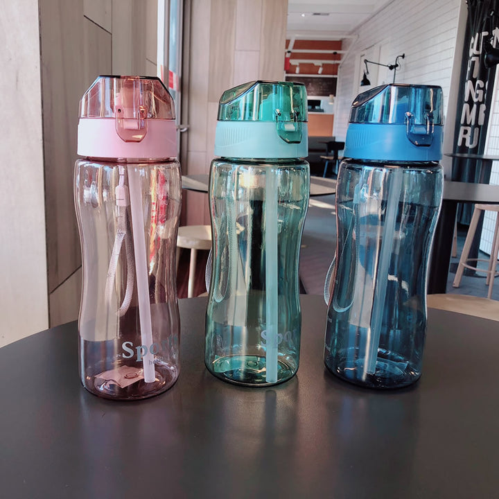 Women Ergonomic Sports Water Bottle with Integrated Straw Function Stornfield