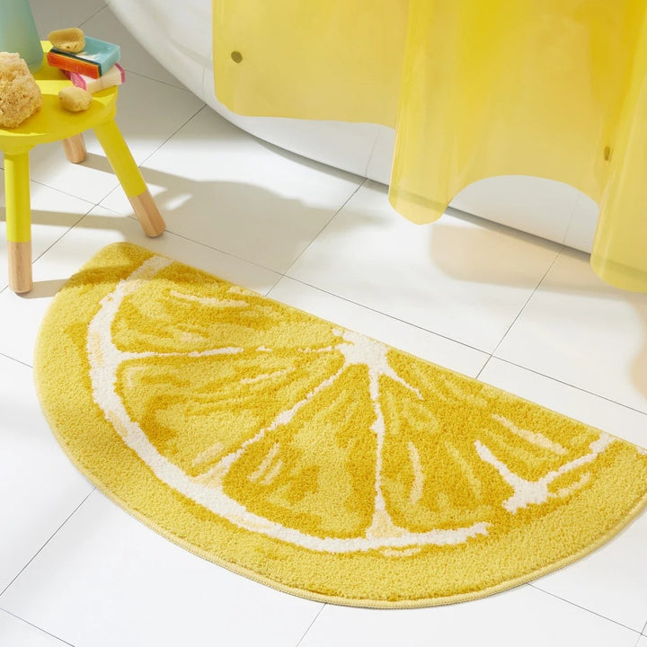 Lemon Slice Shaped Bath Mat