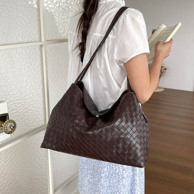 Woven Leather Hobo Bag