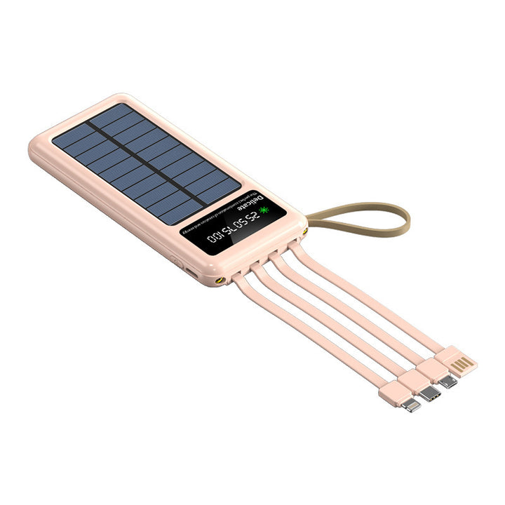 Solar power bank with integrated light and multifunctional USB charging cable Stornfield
