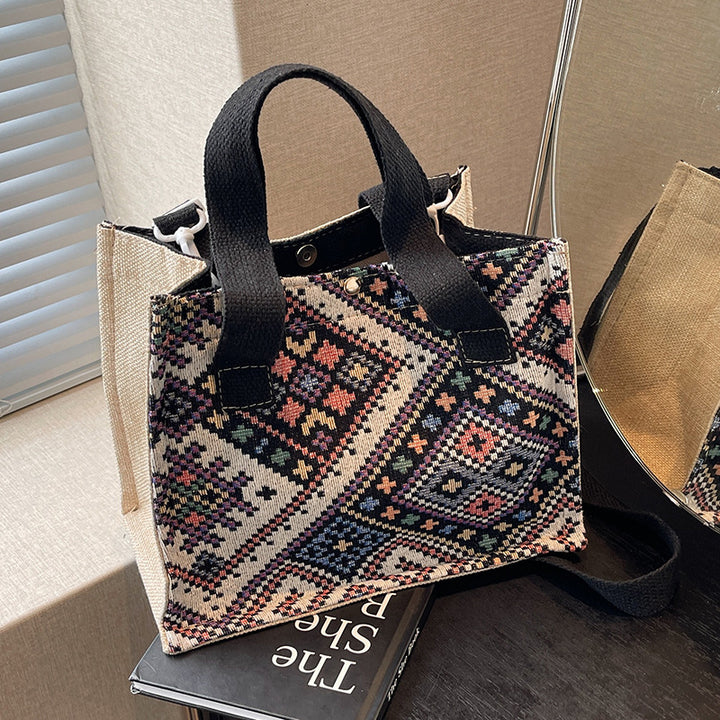 Decorative Patterned Canvas Tote Bag