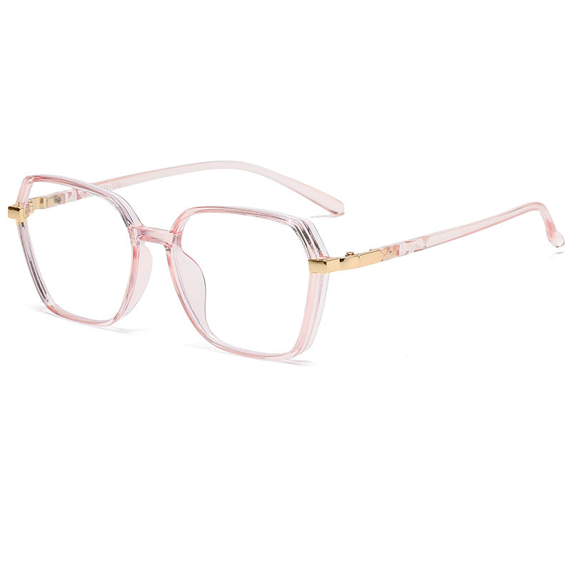 Ladies fashionable square reading glasses with golden accents Stornfield