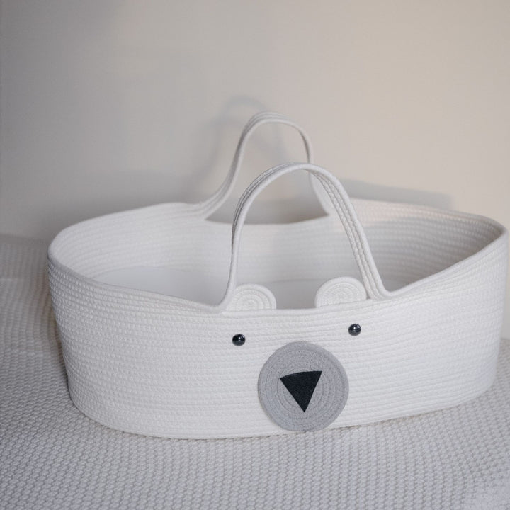 Braided Rope Storage Basket with Sturdy Handles and Decorative Felt Emblem