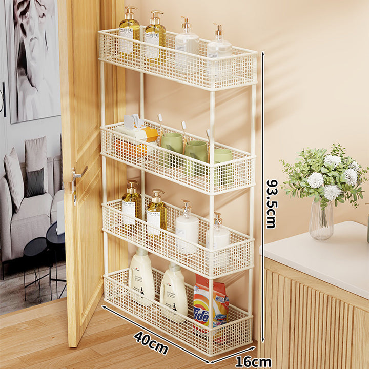 Slim Narrow Pull-Out Mesh Storage Organizer for Cabinet and Door Gap