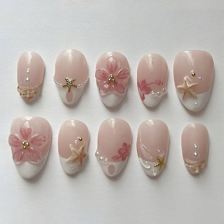 Artful nail set with floral accents Stornfield