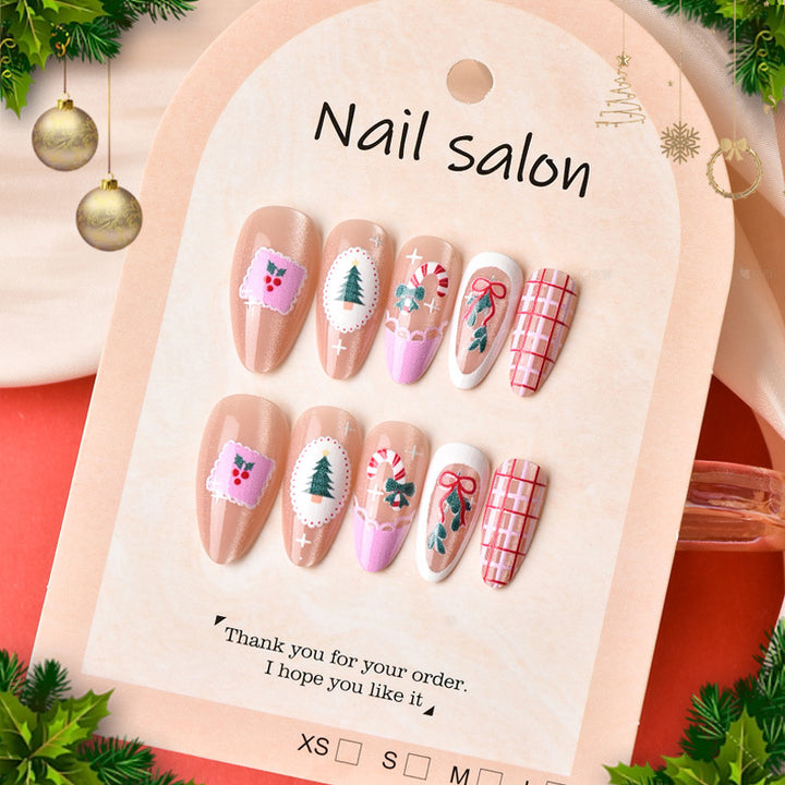 Festive Holiday-Themed Press-On Nail Art Set Stornfield 1790636735