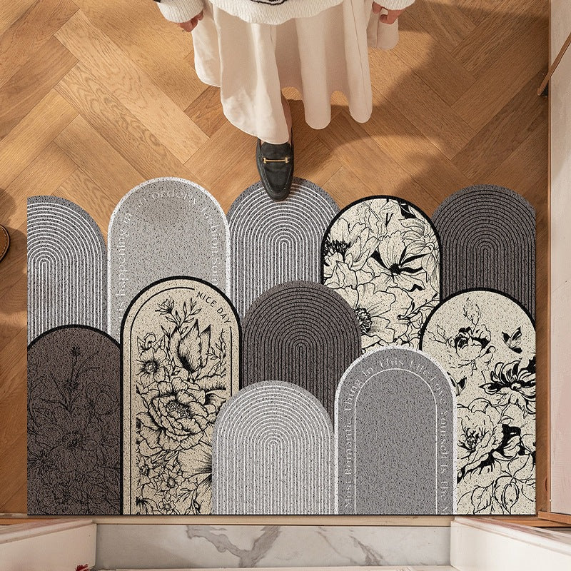 Motivational Flower Print Floor Mat