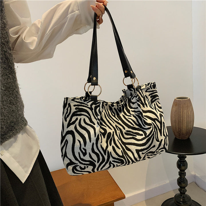 Stylish Zebra Print Canvas Tote Bag Stornfield