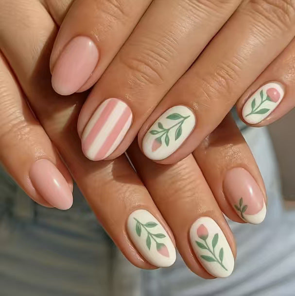 Floral-Inspired Acrylic Nail Art Set Stornfield