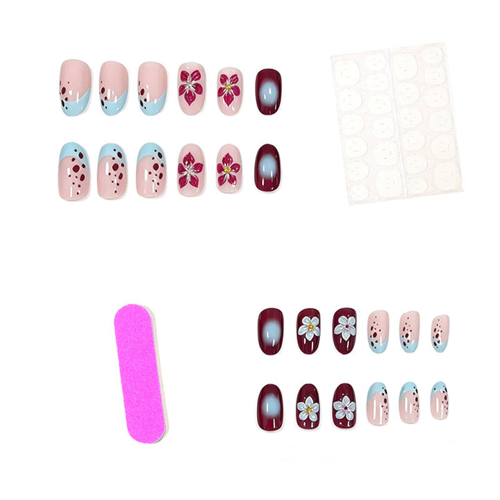 Artistic Floral Acrylic Nail Enhancements Stornfield