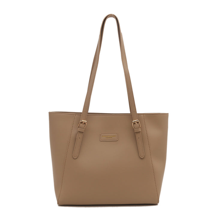 Elegant Faux Leather Tote Bag with Scarf Detail