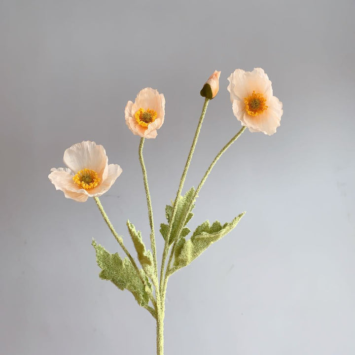 Lifelike Poppy Flower Stem