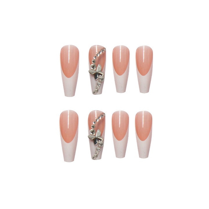 Acrylic nail set with glamorous tips embellishments and elegant accents Stornfield