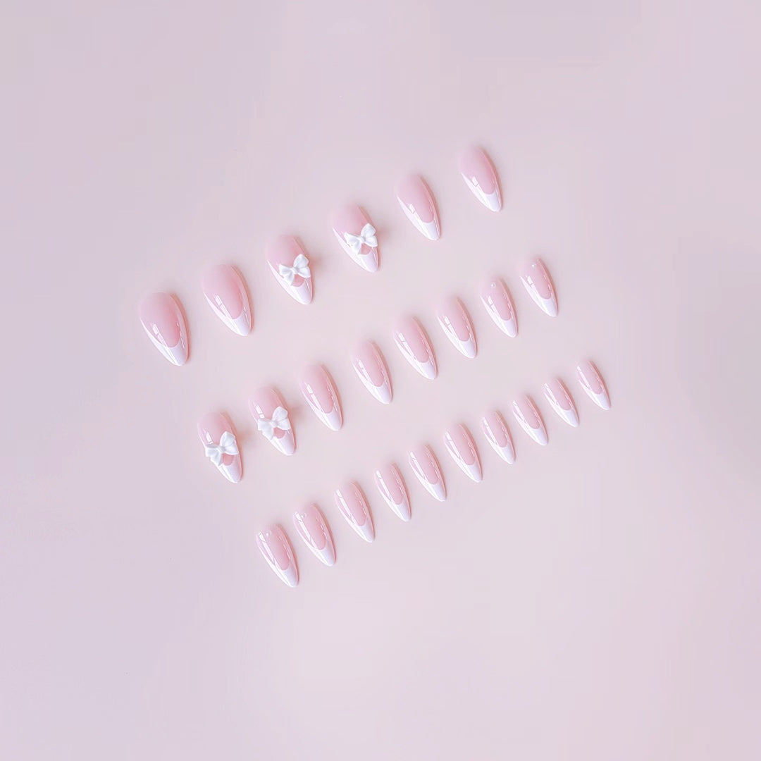 Artificial nail set with elegant 3D flowers and sparkling accents Stornfield