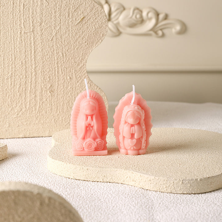 Hand-Poured Mini Sculptural Devotional Figurine Soy Candle Set