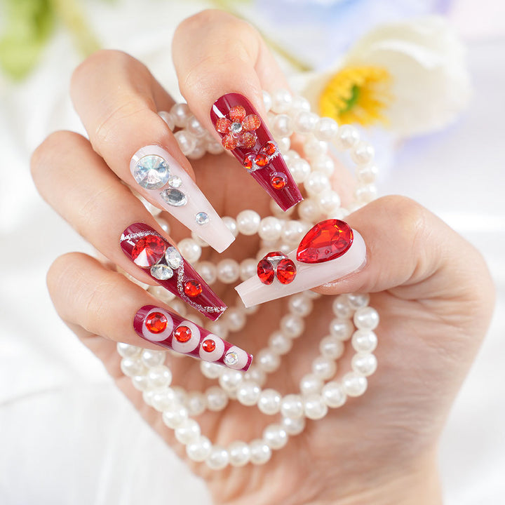 Glamorous Crystal-Enhanced Press-On Nail Set Stornfield
