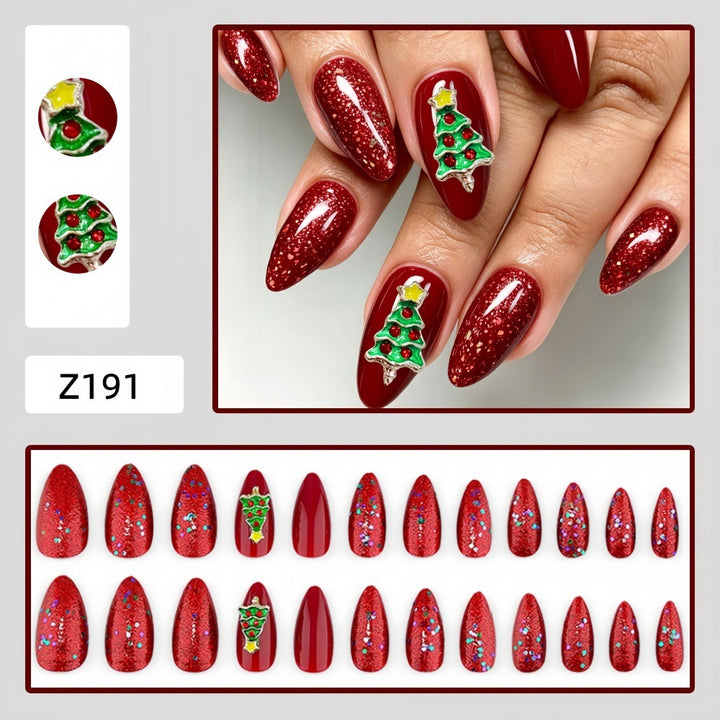 Artificial nails with festive Christmas design Stornfield