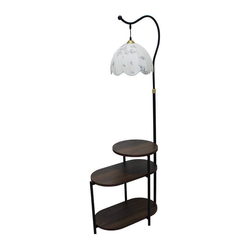 Artistic Floor Lamp with Integrated Side Table
